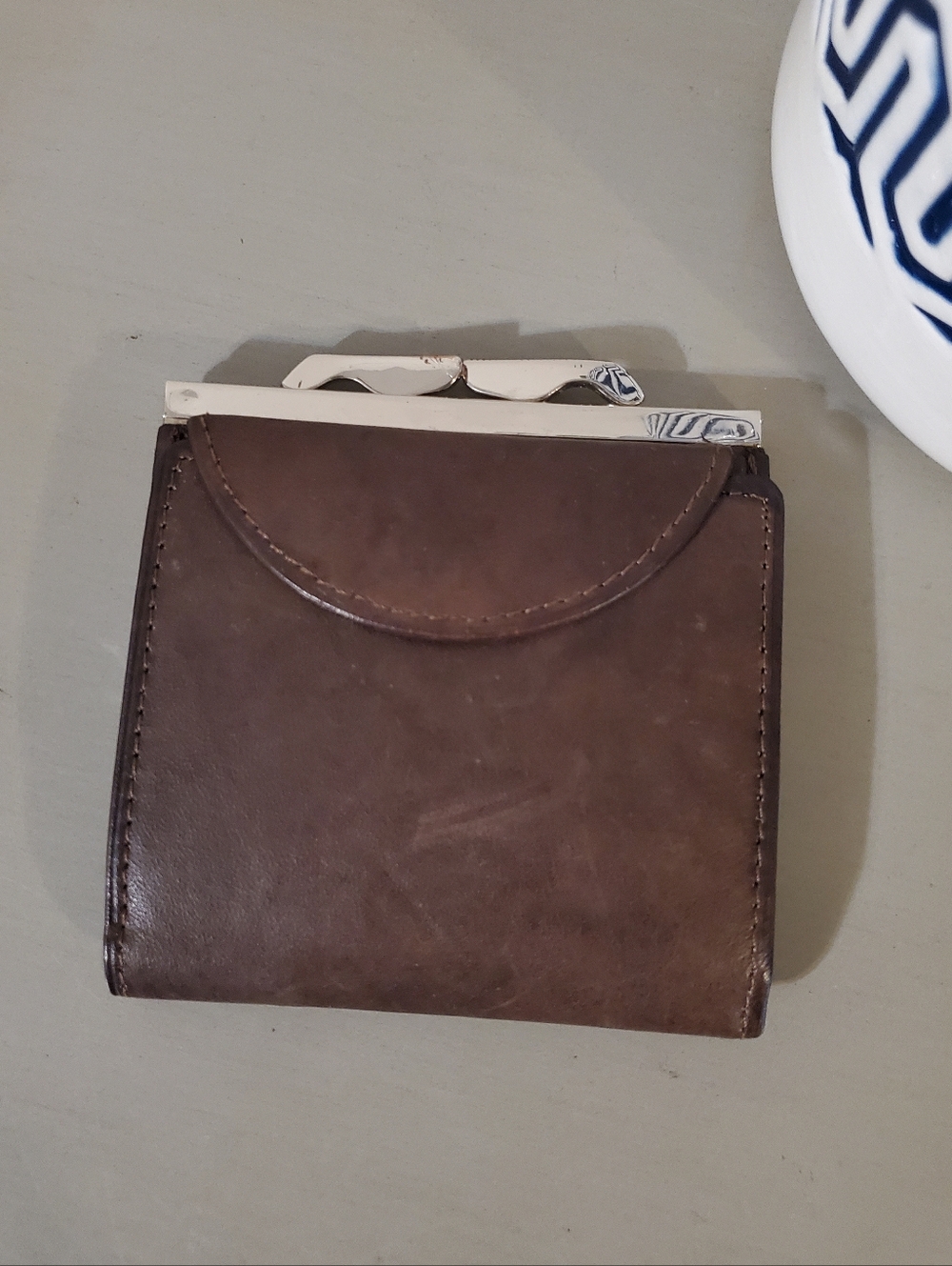 Vintage Brown Leather Men's Wallet Coin Pouch